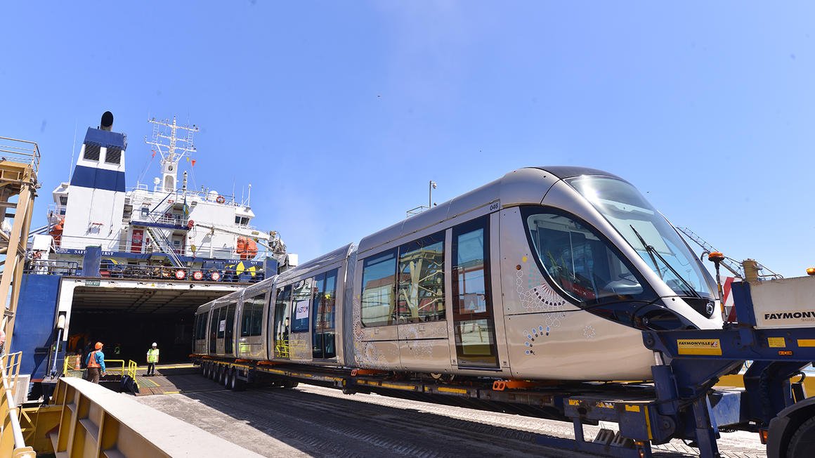 Arrival Of The First Two Trains Of The Citadis - Alstom Tramway For The Rabat - Salé Tramway Network