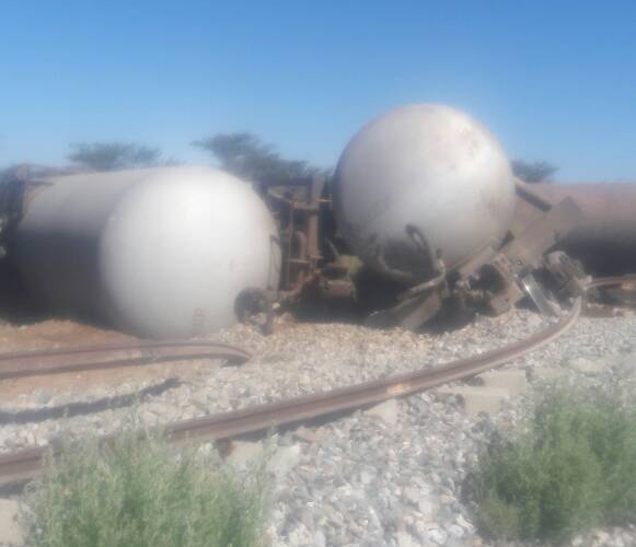 Train Derails Outside Otjiwarongo In Central North Namibia