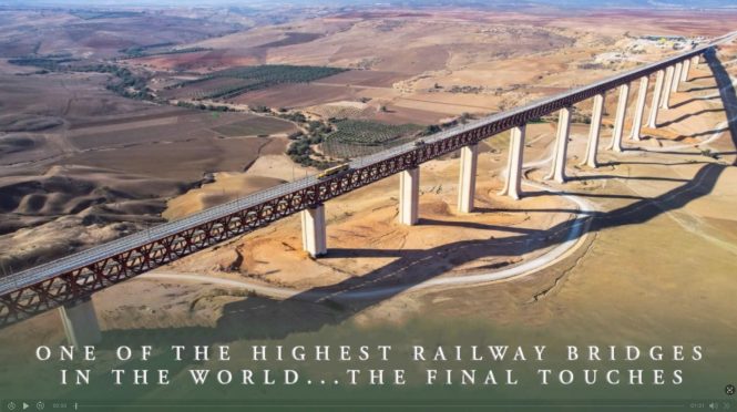 Final Stage of Railway Track Installation Underway on Algeria's Oued Yser Bridge, One of the World's Tallest