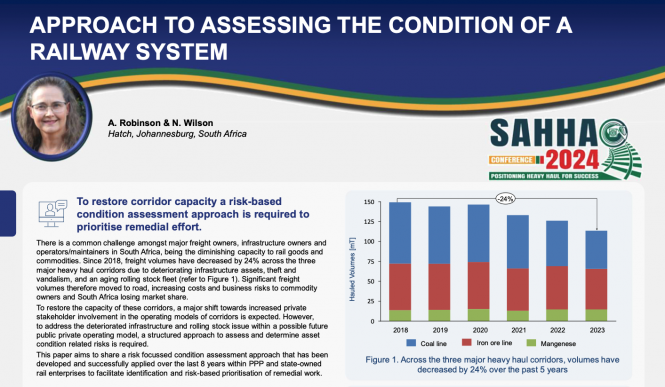 Approach to Assessing the Condition of a Railway System: Insights from Anneri Robinson of Hatch at the SAHHA Event